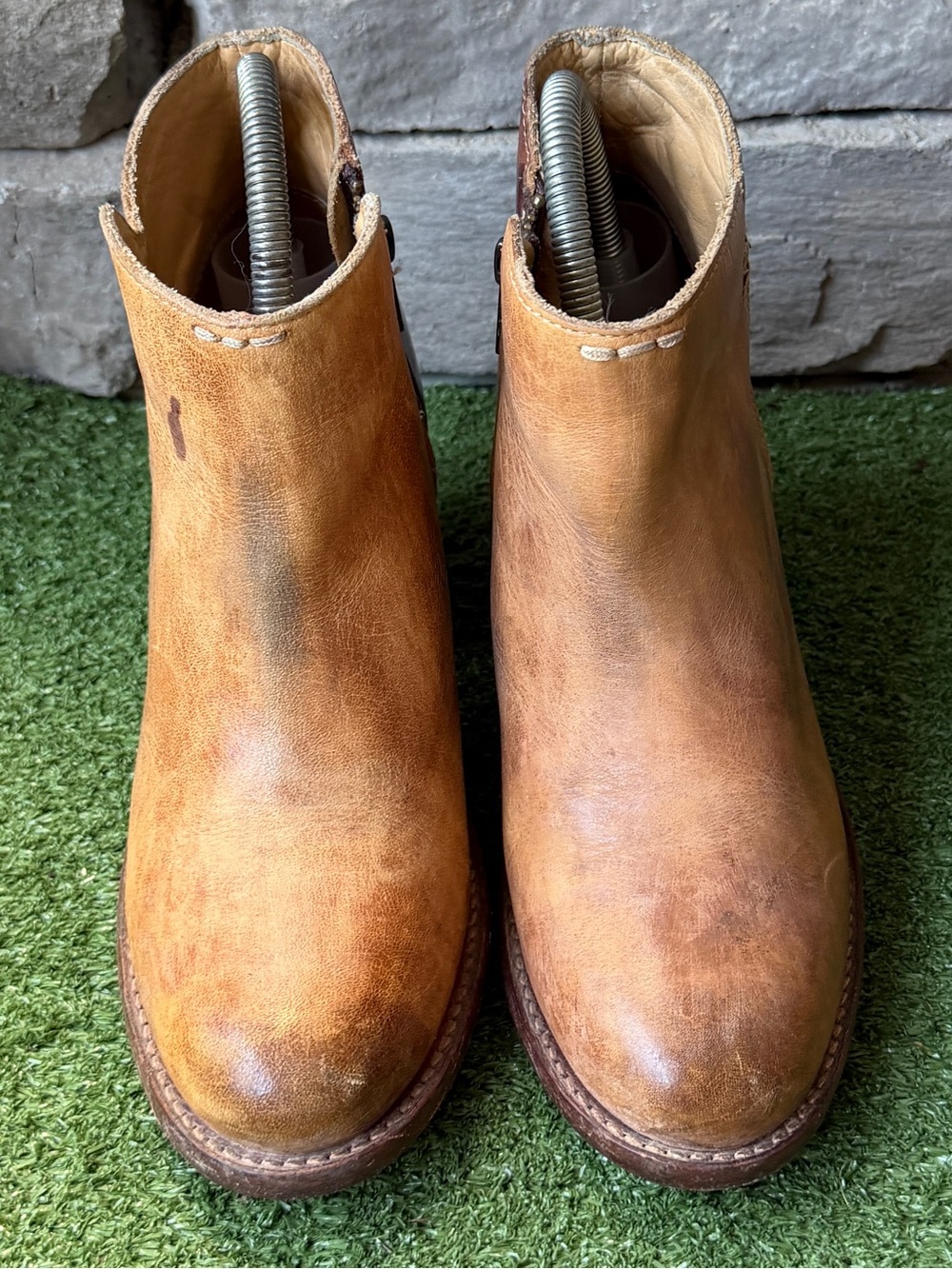 Bed|Stü Yell Full Grain Leather Two Tone Women’s Ankle Boots - Picture 3 of 11